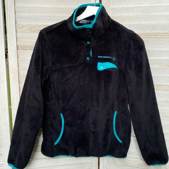 Free Country Tops - Free Country Venture Butter Pile Fleece Pullover Size Small